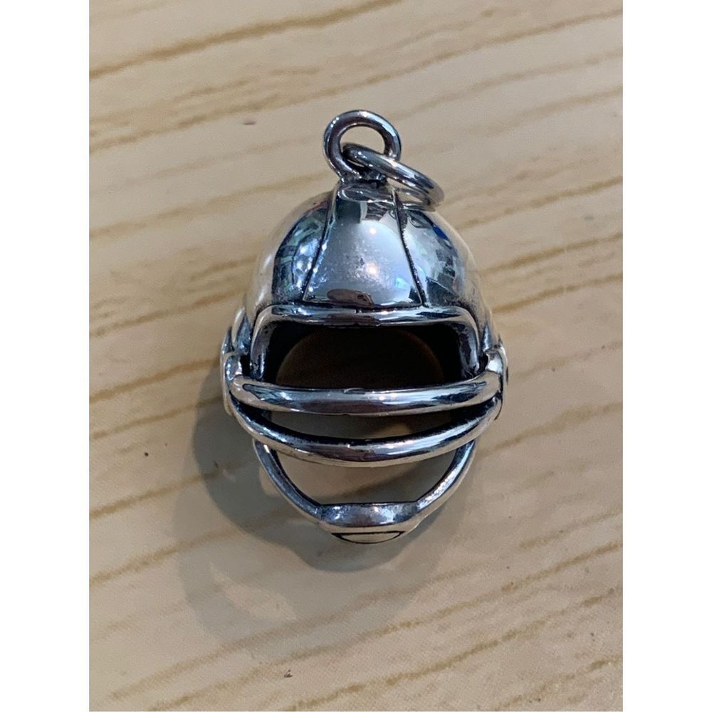.925 Football Helmet Sterling Silver Jewelry Charm #sports